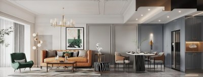 美式客餐厅3D模型下载